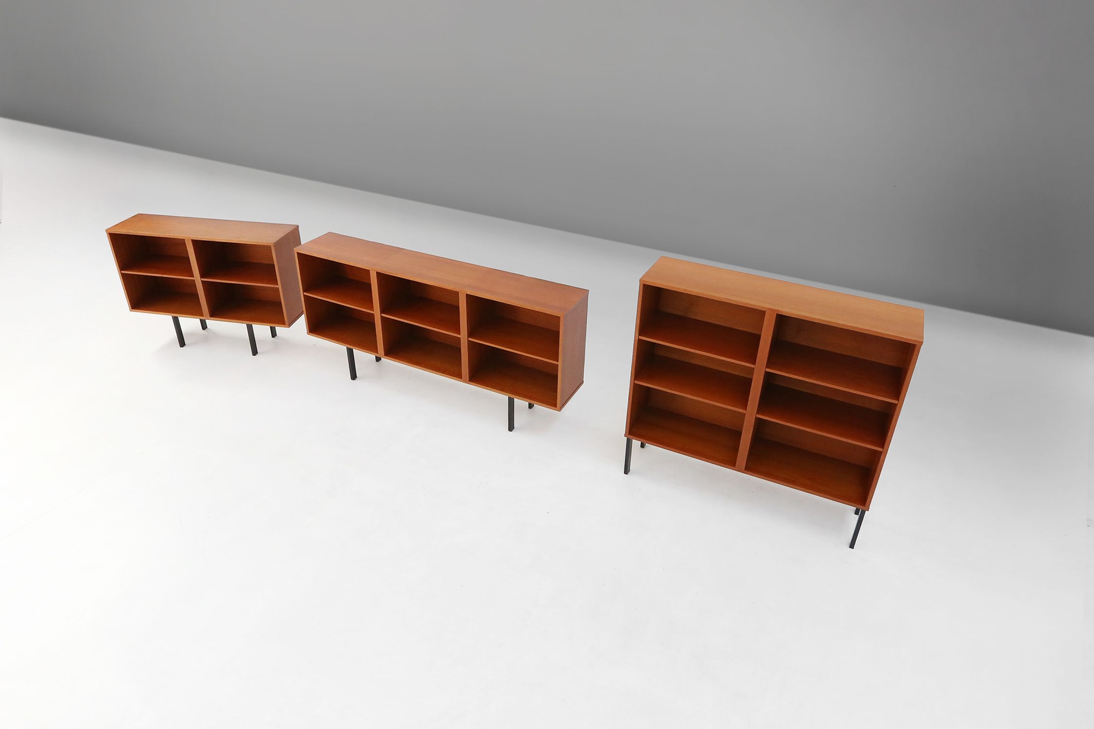 Set of Three Mid‑Century Teak Cabinets, Belgium, 1960sthumbnail